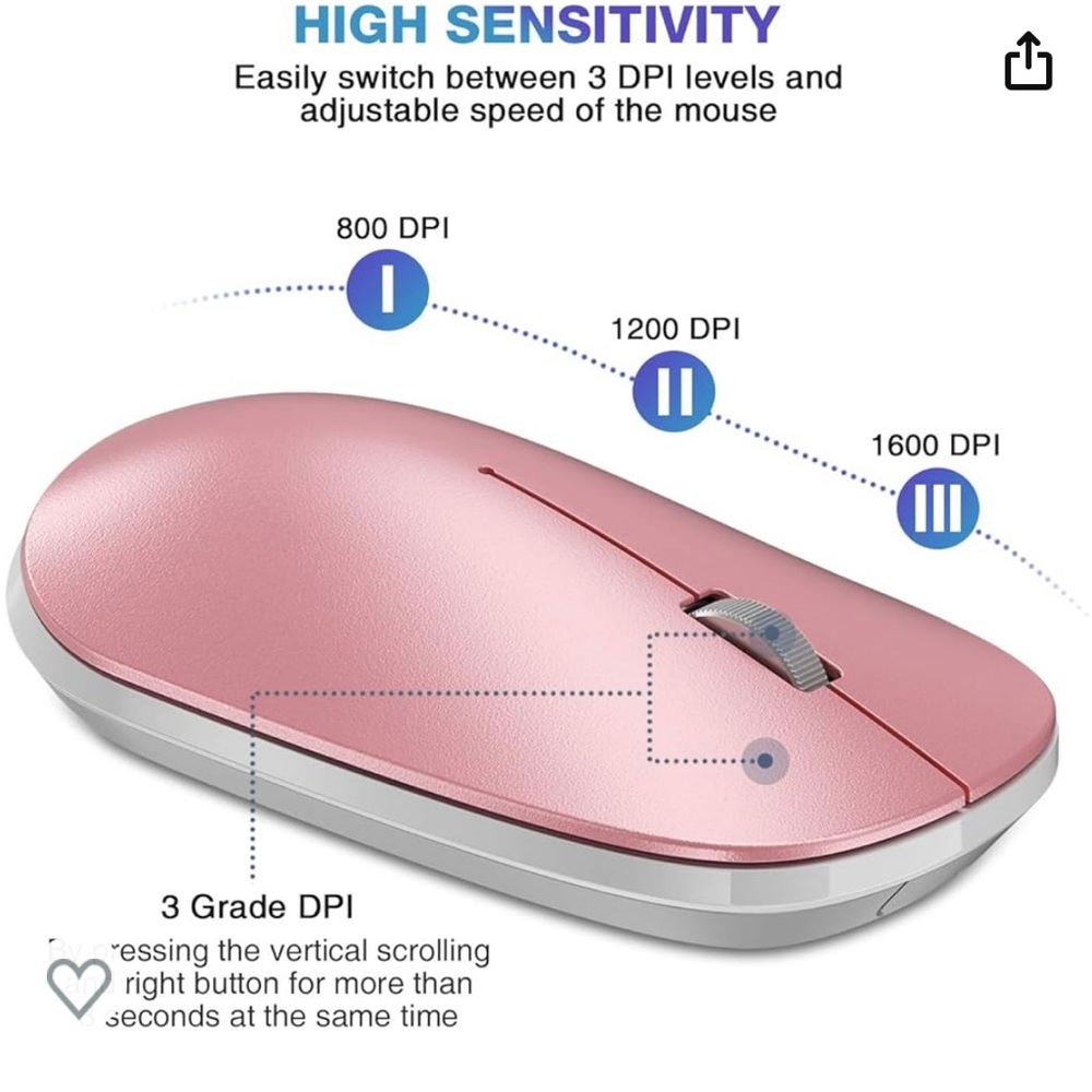 Bluetooth Mouse for iPad 8th/Air 4 and Phone iPadOS 13/ iOS 13 and Above